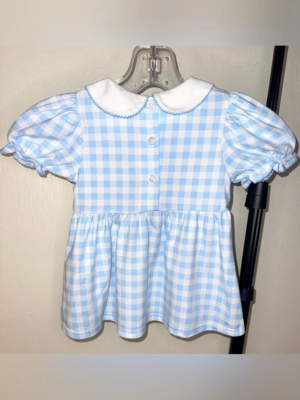 Classic Whimsy Riley Gingham Knit Bloomer Set in Blue, size 24 mos, NWT